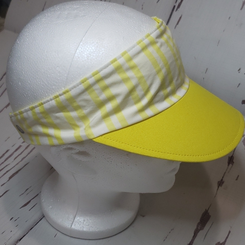 Lululemon Neon Yellow And Stripes Hat